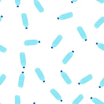 Pattern environment plastic water bottle cartoon vector Stock Illustration