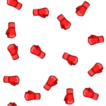 Pattern equipment boxing gloves cartoon vector Illustrazione stock