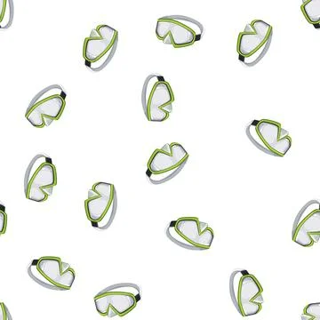 Pattern equipment diving mask cartoon vector Illustrazione stock
