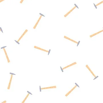 Pattern equipment hammer cartoon vector Illustration