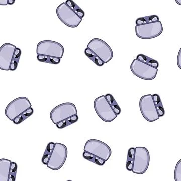 Pattern equipment headphones wireless cartoon vector Illustrazione stock