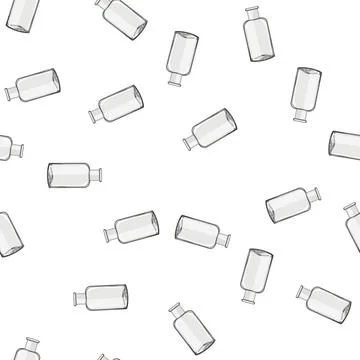 Pattern equipment laboratory glassware cartoon vector Stock Illustration