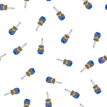 Pattern equipment screwdriver cartoon vector Stock Illustration