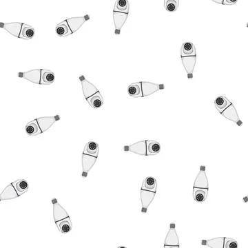 Pattern equipment security camera cctv cartoon vector Stock Illustration
