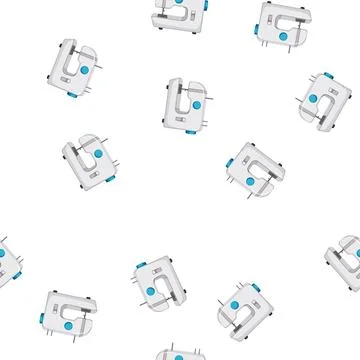 Pattern equipment sew machine cartoon vector Stockillustratie