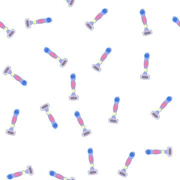 Pattern equipment shaver handle cartoon vector Illustration