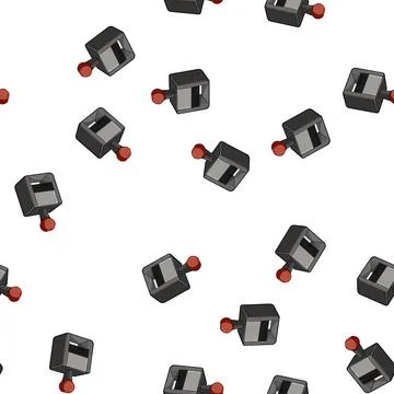 Pattern equipment stamp handle cartoon vector Illustration