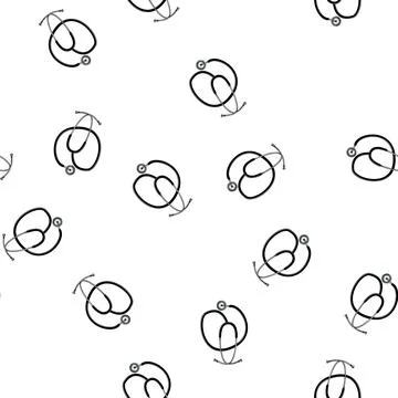 Pattern equipment stethoscope cartoon vector Stock Illustration