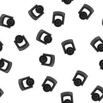 Pattern equipment table web camera cartoon vector 库存插图