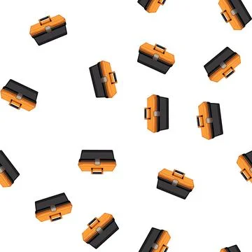 Pattern equipment toolbox repair cartoon vector Illustrazione stock