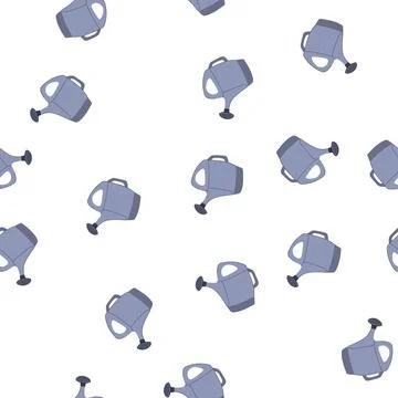 Pattern equipment watering can cartoon vector Stock Illustration
