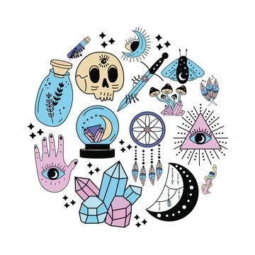 Pattern esoteric icons Stock Illustration