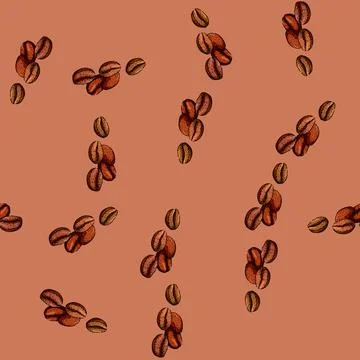 Pattern espresso cofeee bean sketch hand drawn Stock Illustration