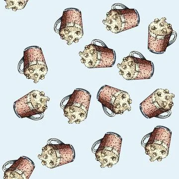 Pattern espresso coffee glass sketch hand drawn black Stockillustratie