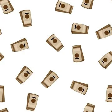 Pattern espresso coffee packaging cartoon vector Stock Illustration