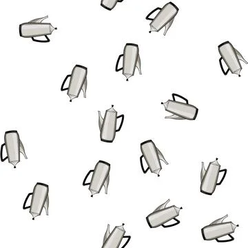 Pattern espresso percolator pot coffee cartoon vector Stock Illustration