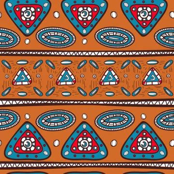 Pattern with ethnic motifs Stock Illustration