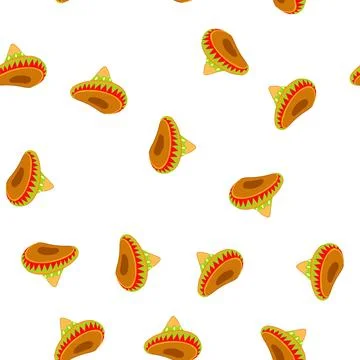 Pattern ethnic sombrero cartoon vector 스톡 일러스트
