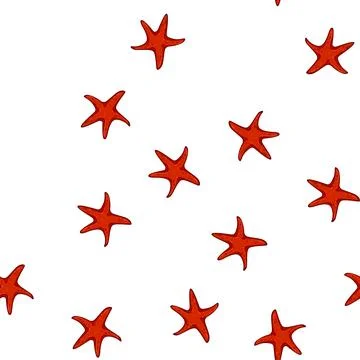 Pattern evening sea star cartoon vector Stock Illustration