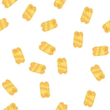 Pattern event golden ticket cartoon vector Illustrazione stock