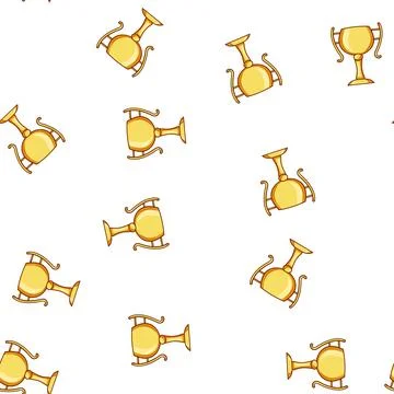 Pattern excellence gold trophy cartoon vector Illustrazione stock