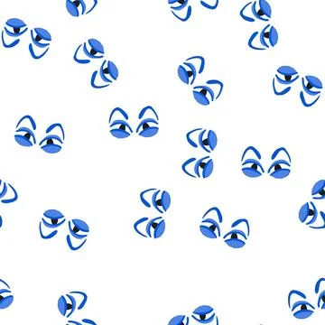 Pattern excited eye emotions cartoon vector Stock Illustration
