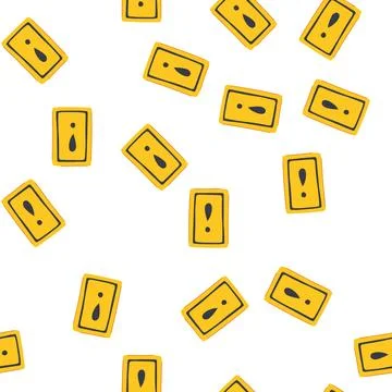 Pattern exclamation yellow warning sign cartoon vector 스톡 일러스트