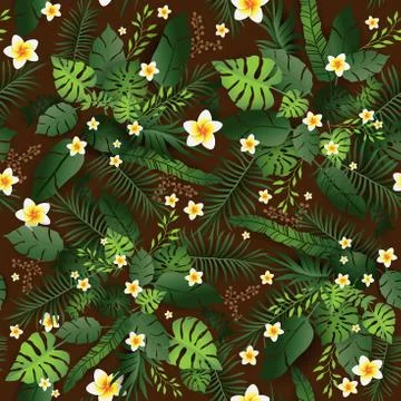Pattern Exotic Floral Background. Stock Illustration