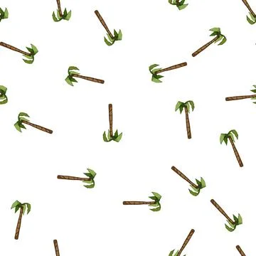 Pattern exotic palm coconut cartoon vector Stock Illustration