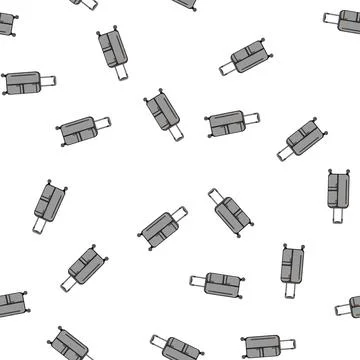 Pattern expandable soft shell suitcase cartoon vector Stock Illustration