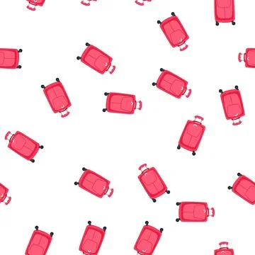Pattern expandable soft shell suitcase cartoon vector Stockillustratie