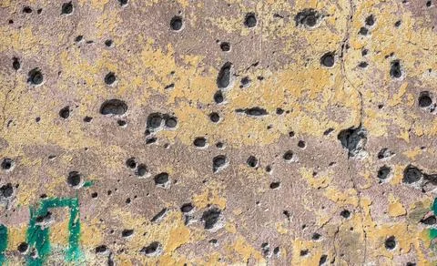 Pattern explosion-damaged wall of the house in Ukraine pattern explosion-d... Stock Photos