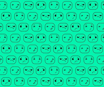 The pattern expression. Smilies. Emotions faces. Illustrazione stock