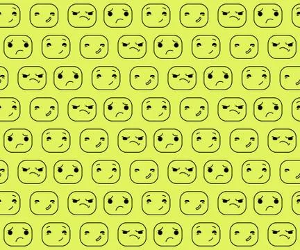 The pattern expression. Smilies. Emotions faces. Illustrazione stock