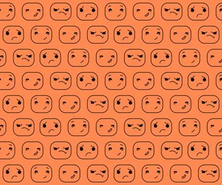 The pattern expression. Smilies. Emotions faces. Illustrazione stock
