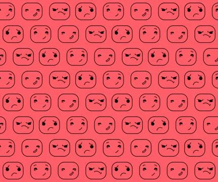 The pattern expression. Smilies. Emotions faces. Illustrazione stock