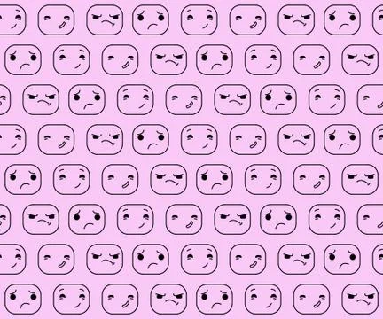 The pattern expression. Smilies. Emotions faces. 스톡 일러스트