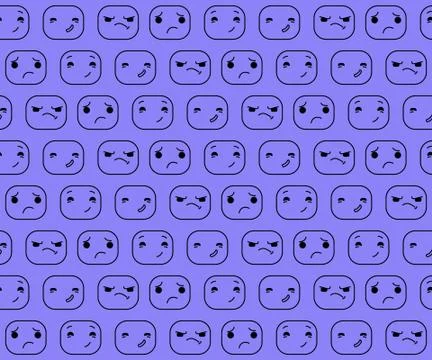The pattern expression. Smilies. Illustrazione stock