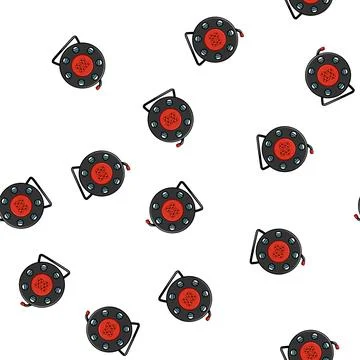 Pattern Extension cord reel distributing electricity and power Illustrazione stock