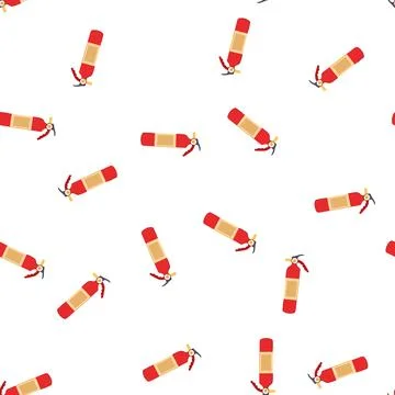 Pattern extinguish fire extinguisher cartoon vector Stock Illustration