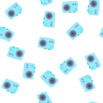 Pattern extreme action camera cartoon vector Stock Illustration
