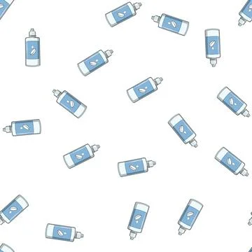 Pattern eye contact lens solution cartoon vector Stock Illustration
