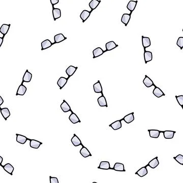Pattern eye geek glasses cartoon vector Stock Illustration