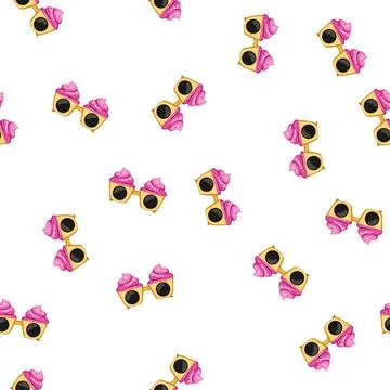 Pattern eye party glasses cartoon vector Stock Illustration