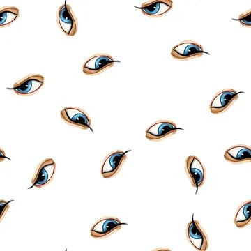 Pattern eyeball eye cartoon vector イラスト素材