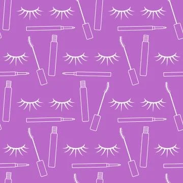 Pattern eyelashes decorative cosmetics makeup Illustrazione stock