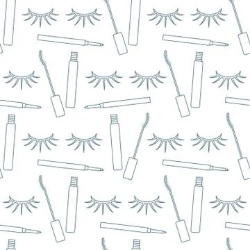Pattern eyelashes decorative cosmetics makeup Stock Illustration