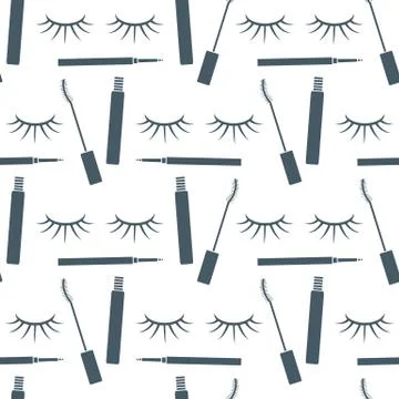 Pattern eyelashes decorative cosmetics makeup Illustrazione stock
