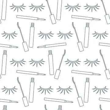 Pattern eyelashes decorative cosmetics makeup Stock Illustration