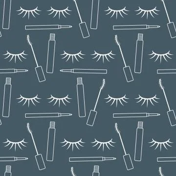 Pattern eyelashes decorative cosmetics makeup Illustrazione stock